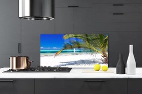 Panel Szklany Tropikalne Wybrzeże Z Palmą