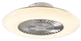 Wentylator sufitowy z lampą srebrny z efektem gwiazdy 59 cm z LED ściemnialny z pilotem - ClimaDesignerski Oswietlenie wewnetrzne