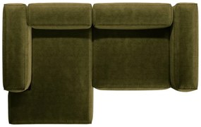 Zielony sztruksowy narożnik (lewostronny/z szezlongiem) Bergano – Cosmopolitan Design