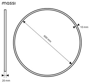 Lustro okrągłe podświetlane w czarnej ramie mat VALO Slim LED Black | Różne rozmiary : Średnica - 60 cm