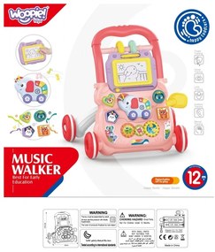 Woopie baby interaktywny chodzik pchacz muzyczny + znikopis