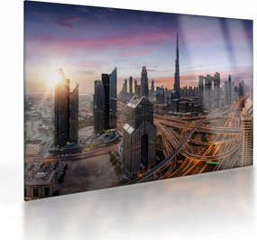 Obraz na szkle - Panorama Dubaju (70x50 cm)