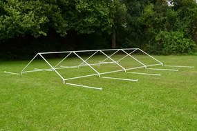 Duży namiot ogrodowy 32 m² – stalowe rurki, plandeka PE,4×8m