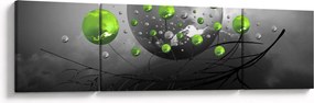Obraz zielonych abstrakcyjnych kul (170x50 cm)