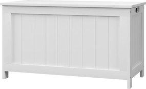 HOMCOM Pudełko do przechowywania zabawki, skrzynia MDF, 2 uchwyty, 81 x 40 x 46 cm, Biały