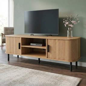 Szafka rtv ryflowana SCAVA, 140 x 40 x 46 cm