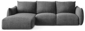 Ciemnoszary rozkładany narożnik (lewostronny/z szezlongiem) Leila – Makamii