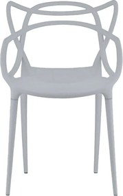Zestaw 4 jasnoszarych plastikowych krzeseł KATO