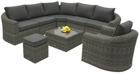 Rattanowy zestaw modułowy BORNEO LUXURY dla 7 osób (szary)
