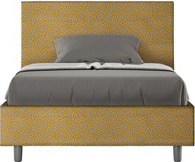 Łóżko bez stelaża tapicerowane 120x210 tkaniny Era 6 żółty Adele