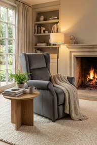 Popielaty rozkładany fotel uszak P0-F18