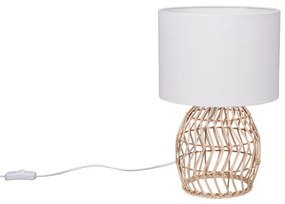 Biało-naturalna lampa stołowa (wys. 38 cm) Rike – Trio