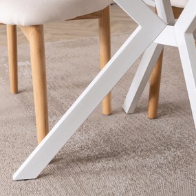 Stół Okrągły Rozkładany DORIAN 80-160 cm Dąb Złoty/Biały Skandynawski