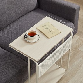 Stolik pomocniczy na kółkach MIREZO 55x33cm, beżowy