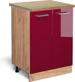 Szafki kuchenne czerwony połysk 60x60x81.6 r-line