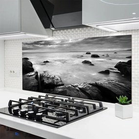 Panel Szklany do Kuchni Surowy Brzeg Oceanu