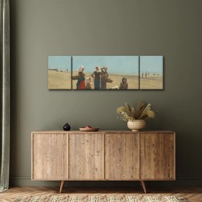 Obraz - Eugène Boudin, Women on the Beach at Berck, reprodukcje (170x50 cm)
