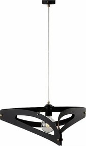 Lampa wisząca Onyx z laserowo ciętym dyfuzorem, czarne lakierowane żelazo, wykończenie z polerowanego mosiądzu, regulowany kabel, 1 światło