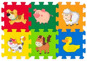Plastica Piankowe puzzle ze zwierzętami, 6 szt.