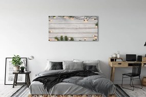 Zdjęcie na płótnie Gałązki, Lampki i Drewno