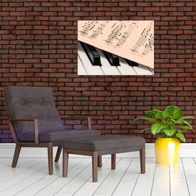 Obraz fortepianu z nutami (70x50 cm)