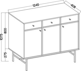 Komoda TORINO 125 cm do Salonu Sypialni Odcienie zieleni