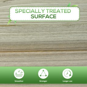 Outsunny Podwyższona Skrzynia na Kwiaty z Dolną Półką, Stabilna Konstrukcja, Otwory Odpływowe, 91Dł x 51Szer x 76Wys cm, Zielona