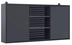 Wisząca szafka narzędziowa BEN, 1200 x 600 x 200 mm, antracytowa