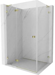 Mexen Lunar L kabina prysznicowa uchylna lewa 75 x 80 cm, transparent, złota - 834L-075-080-50-00-L