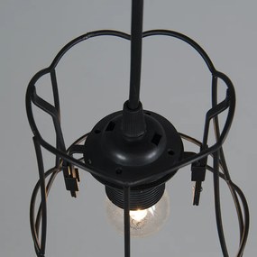 Retro lampa wisząca czarna 15 cm - Granny Frame