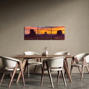 Obraz - Monument Valley v Arizonie (z zegarem) (90x30 cm)