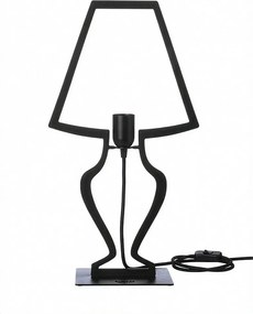 Duża lampa stołowa Silhouette 30x54 cm ze stylizowanego żelaza Nowoczesny, oniryczny design Gniazdo E27 Wyprodukowano we Włoszech Czarny