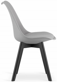 PROMOCJA Jasnoszare krzesło BALI MARK z czarnymi nogami II. gatunek