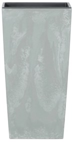 Donica ogrodowa z wkładem Urbi Square Beton Effect 19,5 x 19,5 x 37,5 cm szary PROSPERPLAST