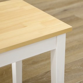 HOMCOM Ławka drewniana 2-osobowa, Ławka z drewna litego, lakierowane, Naturalny + Biały