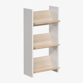 Biblioteka 45x90 Cm Z Drewna Broby Biała - Sklum