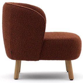 Fotel z materiału bouclé w kolorze terakoty Ulit – Kave Home
