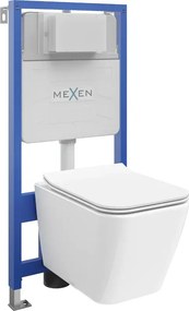 Mexen zestaw podtynkowy WC stelaż Fenix Slim z miską WC Cube i deską wolnoopadającą, biały połysk - 61030924000