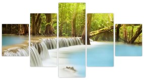 Obraz wodospadu Huai Mae Kamin w lesie (125x70 cm)