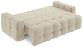 Jasnobrązowa rozkładana sofa z materiału bouclé 255 cm Milu – Makamii