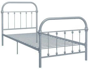 Szare metalowe łózko pojedyncze 90x200 cm - Etiosa