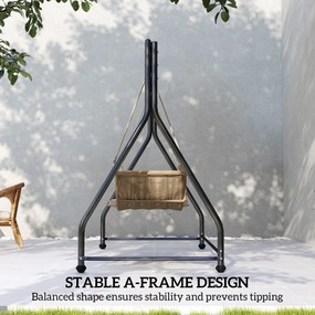 Outsunny Stojak na huśtawkę, wszechstronna konstrukcja do huśtawek dwu- i trzyosobowych lub wiszących koszy, czarny | Aosom PL