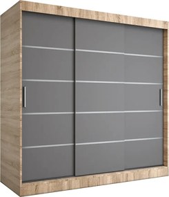Szafa przesuwna dąb sonoma + antracyt 200 cm F9-B68