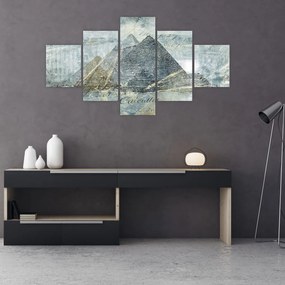 Obraz - Piramidy w niebieskim filtrze (125x70 cm)