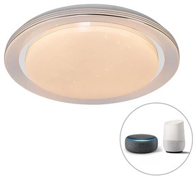 Inteligentny Plafon / Lampy sufitowe biały 48 cm z LED i ściemniaczem RGB - Jochem Nowoczesny Oswietlenie wewnetrzne