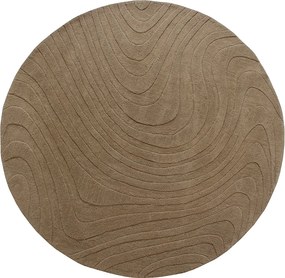 Dywan tuftowany okrągły 100% wełna - Ø200cm - Taupe - 2000g/m² - NOELIA