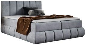 Szare łóżko kontynentalne z zagłókiem 5 rozmiarów N9-G78