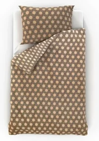 Pościel satynowa Kvalitex Luxury Collection Carero beige, 140 x 200 cm, 70 x 90 cm