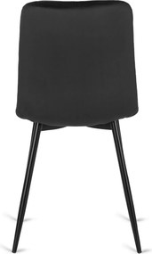 Zestaw Stół Kwadratowy Rozkładany MAX 80-160 cm Dąb Craft/Czarny i 4 Krzesła ROBIN Czarne Welurowe