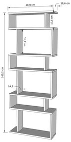 Biały regał 60x160 cm Bates – Kalune Design